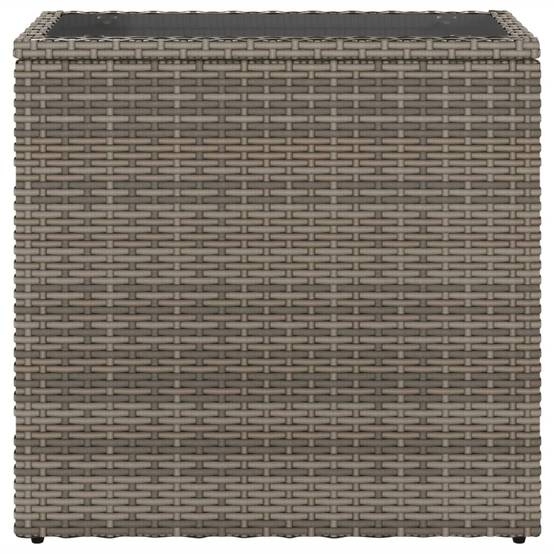ComfortXL - Petite Console de Balcon Grise en Poly Rotin et Verre, Table d'Extérieur Design 58cm – ComfortXL Outdoor Living - Image 5