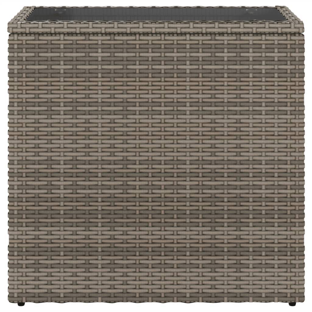 ComfortXL - Petite Console de Balcon Grise en Poly Rotin et Verre, Table d'Extérieur Design 58cm – ComfortXL Outdoor Living - Image 5