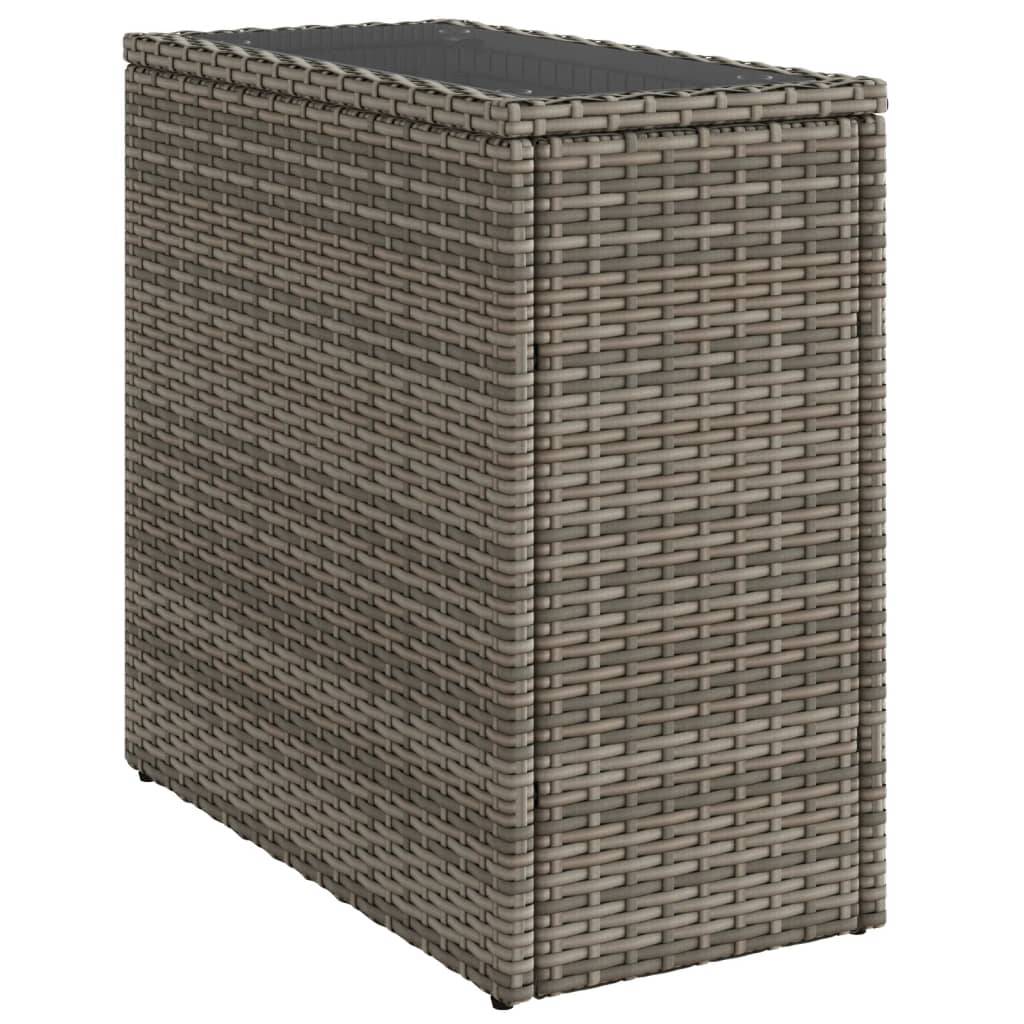ComfortXL - Petite Console de Balcon Grise en Poly Rotin et Verre, Table d'Extérieur Design 58cm – ComfortXL Outdoor Living - Image 2