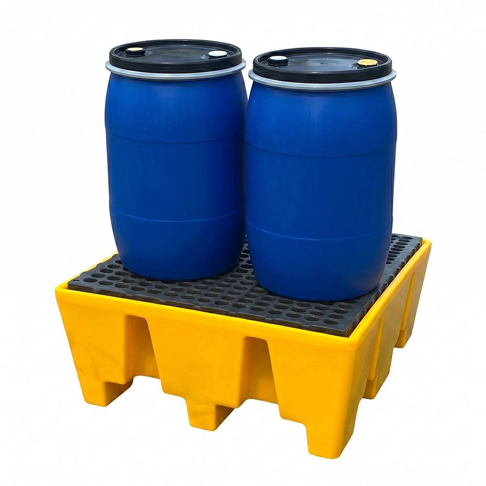 Plast'Up Rotomoulage - Bac de rétention pour palette europe avec caillebotis plastique - plast'up rotomoulage