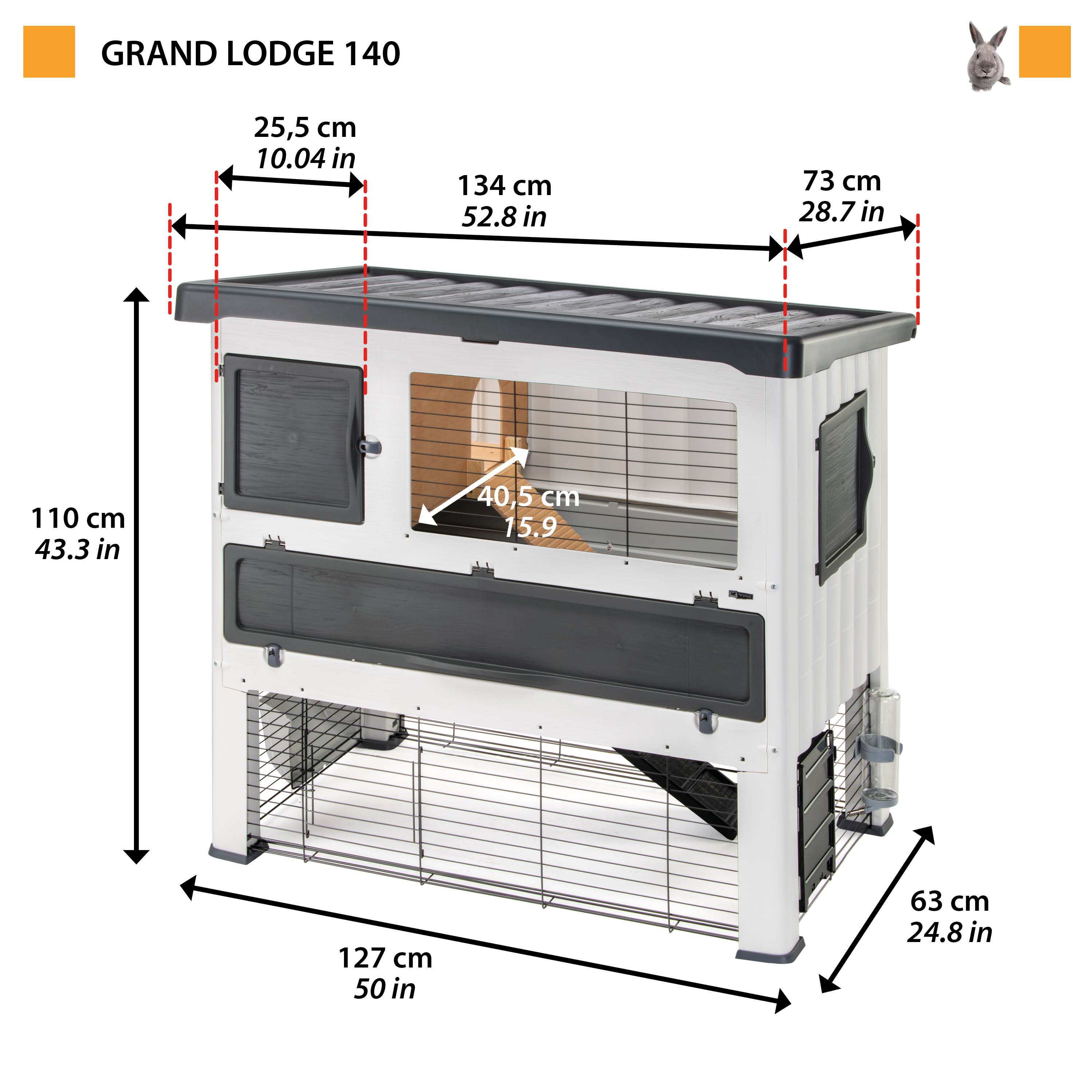 Ferplast - Ferplast Cage Lapin GRAND LODGE 140, Clapier Lapin Extérieur 2 Étages, Lapins, Cobayes, Enclos Lapin, Animaux Domestiques, avec Maisonnette et - Imagen 2