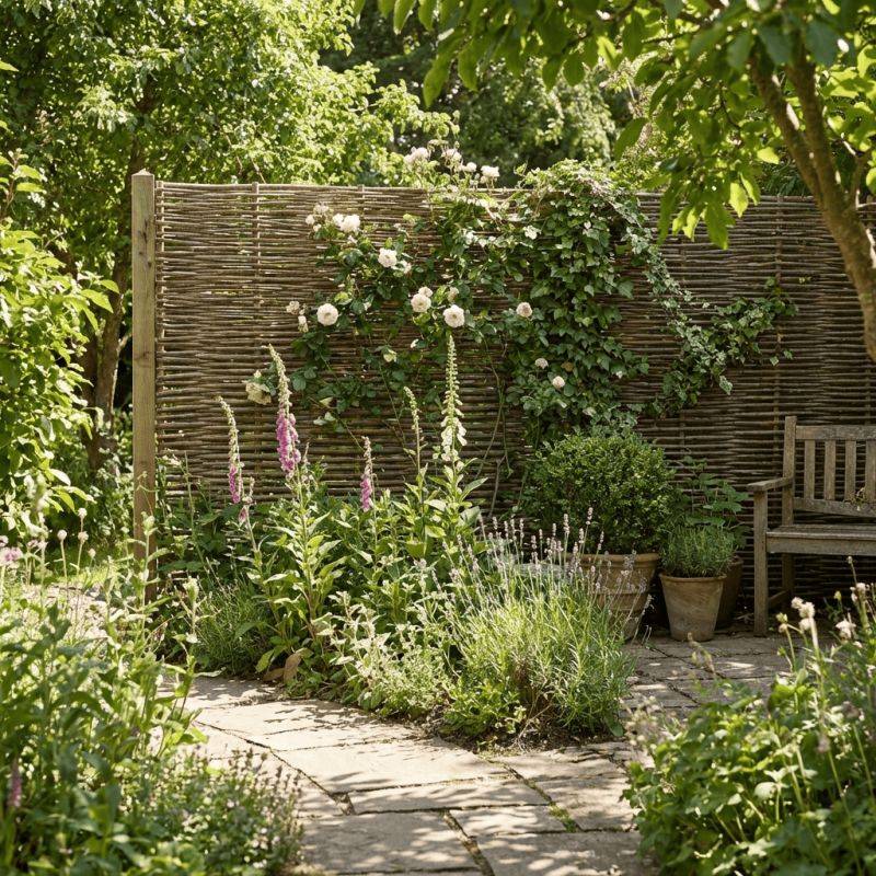Clôture bois en noisetier - 100% Naturel - Sans Poteaux - Hauteur 75 X Largeur 150 cm - Image 4