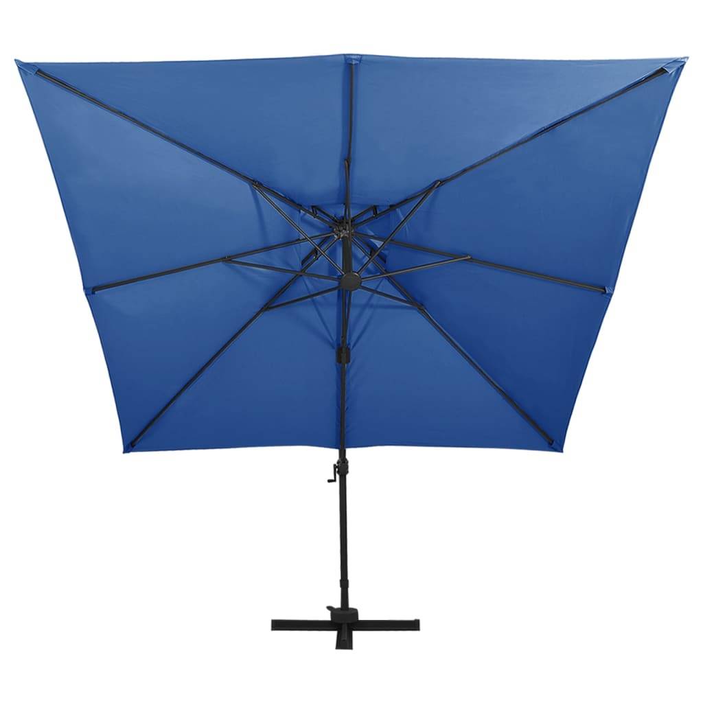 Helloshop26 - Parasol déporté à double toit 300 x 300 cm bleu - Imagen 3