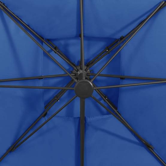 Helloshop26 - Parasol déporté à double toit 300 x 300 cm bleu - Imagen 7