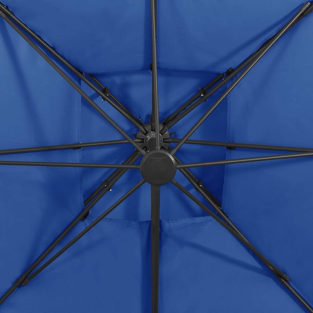 Helloshop26 - Parasol déporté à double toit 300 x 300 cm bleu - Imagen 7