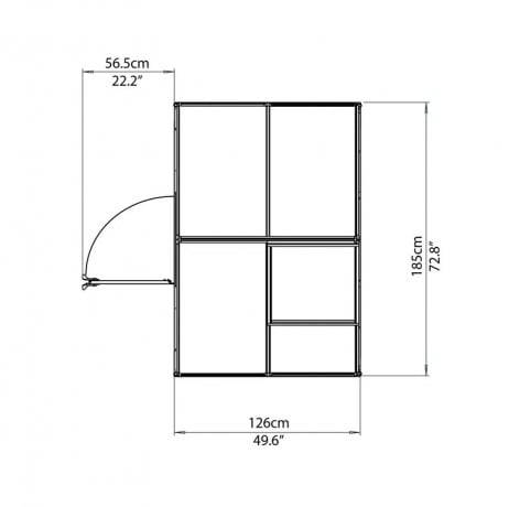 Canopia - Serre de jardin en polycarbonate Hybrid 2,33 m², Couleur Argent, Ancrage au sol Non - Imagen 7