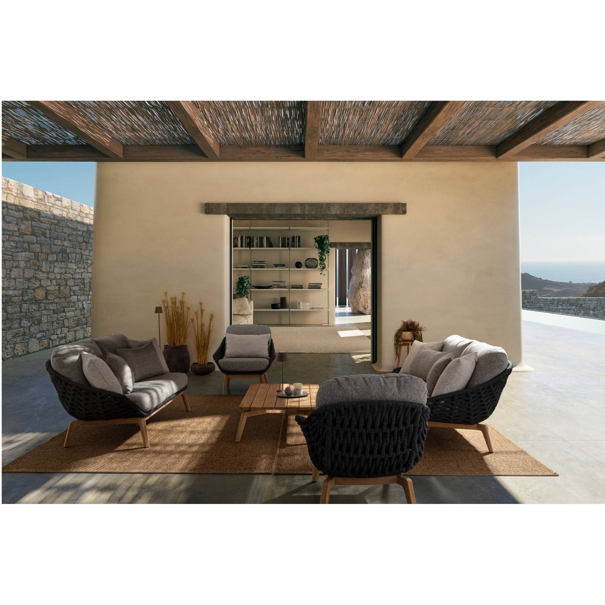 Autre - Table basse de jardin rectangulaire en teck L120 - BREHAT - Imagen 3