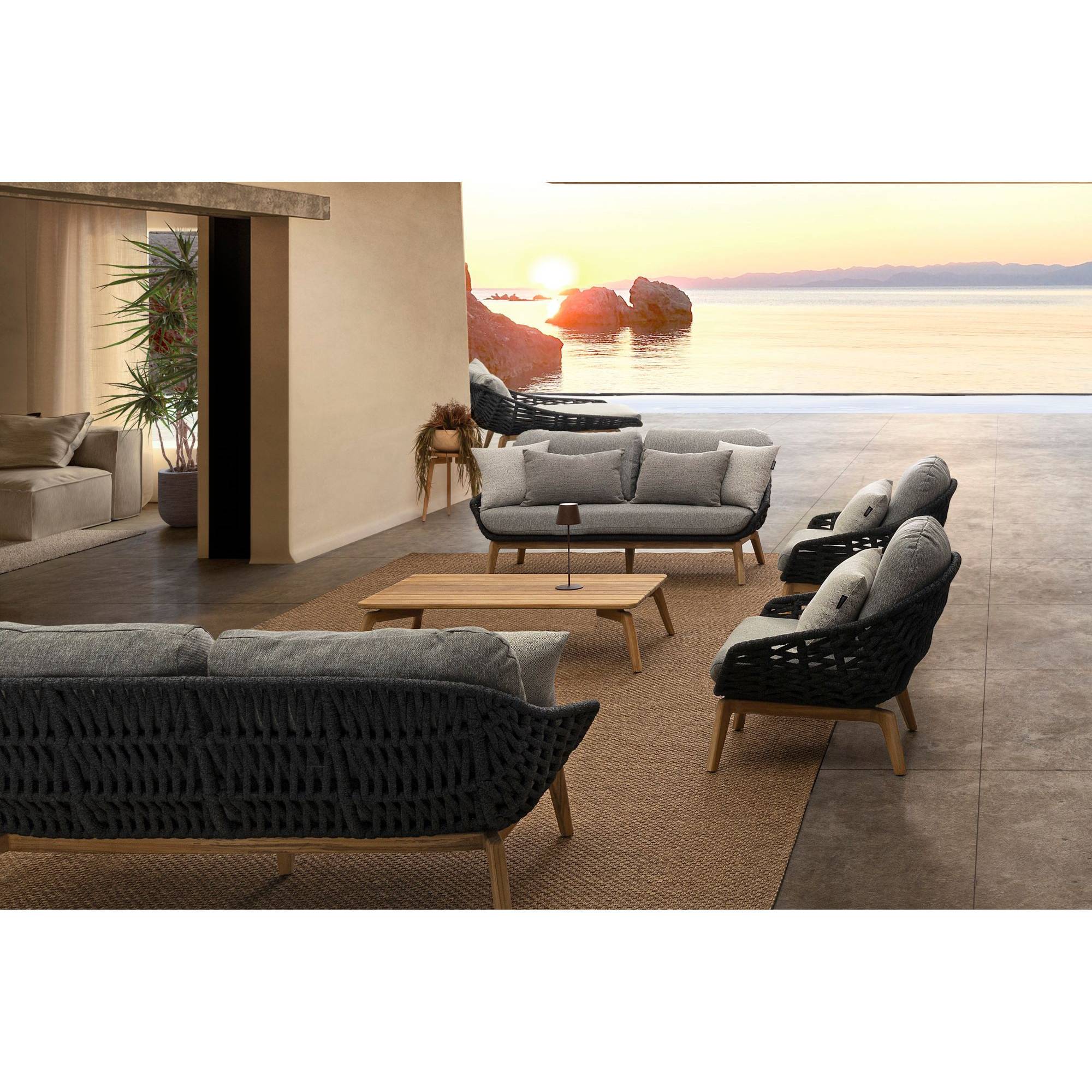 Autre - Table basse de jardin rectangulaire en teck L120 - BREHAT - Imagen 2