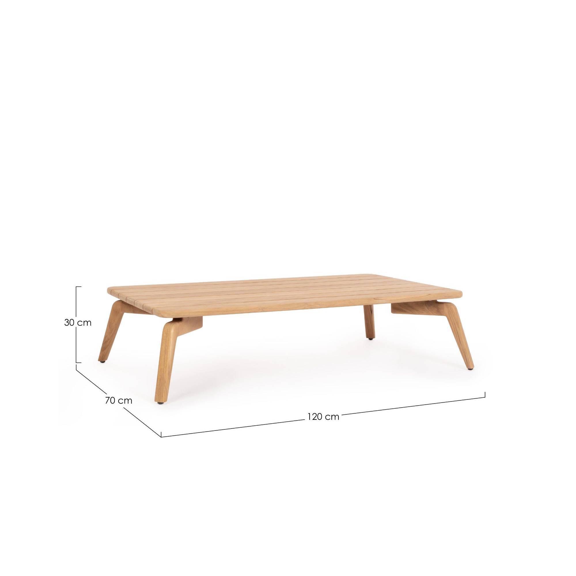 Autre - Table basse de jardin rectangulaire en teck L120 - BREHAT - Imagen 8