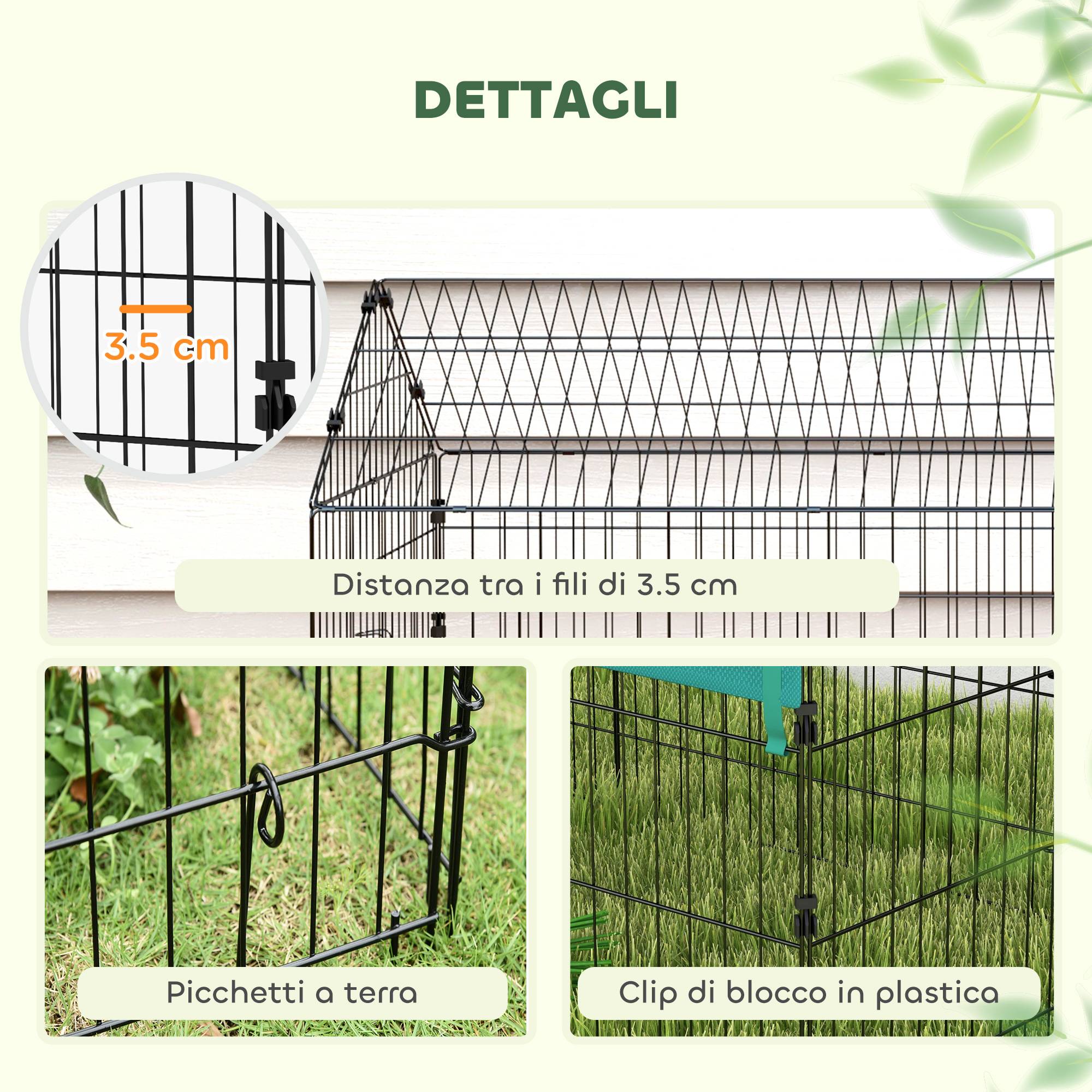 Cage lapins poules acier extérieur avec bâche protection 185x75x75cm Vert - ComfortXL Outdoor Living - Image 9