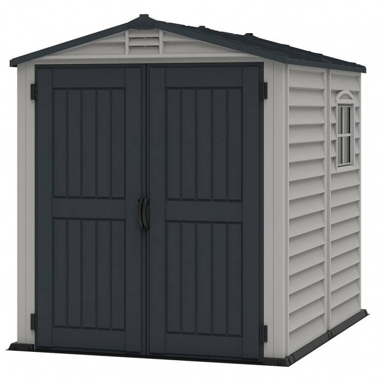 Duramax - Storemate Plus Abri de Jardin en PVC 190 x 190 x 213 cm Gris Clair et foncé - Image 1