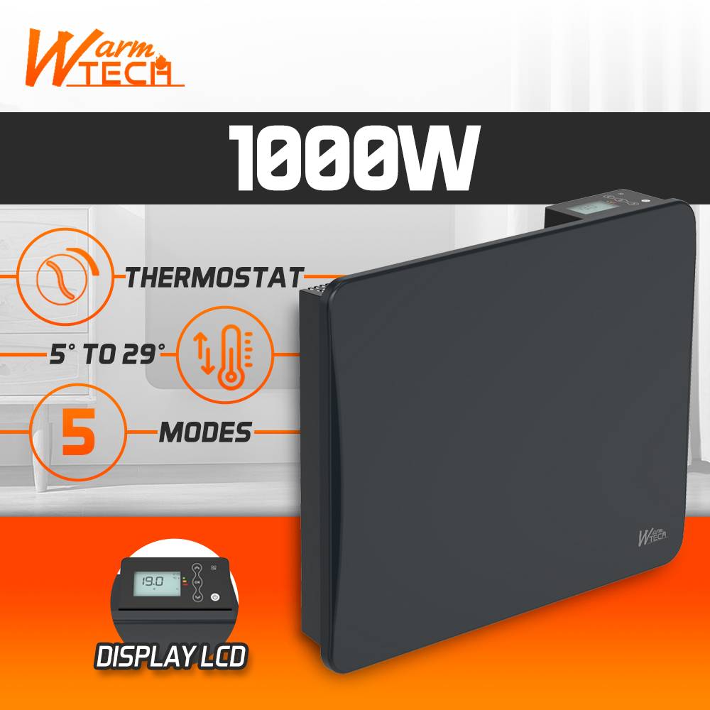 Radiateur inertie céramique 1000 W - IP24 - Fil pilote 6 ordres. - Image 2