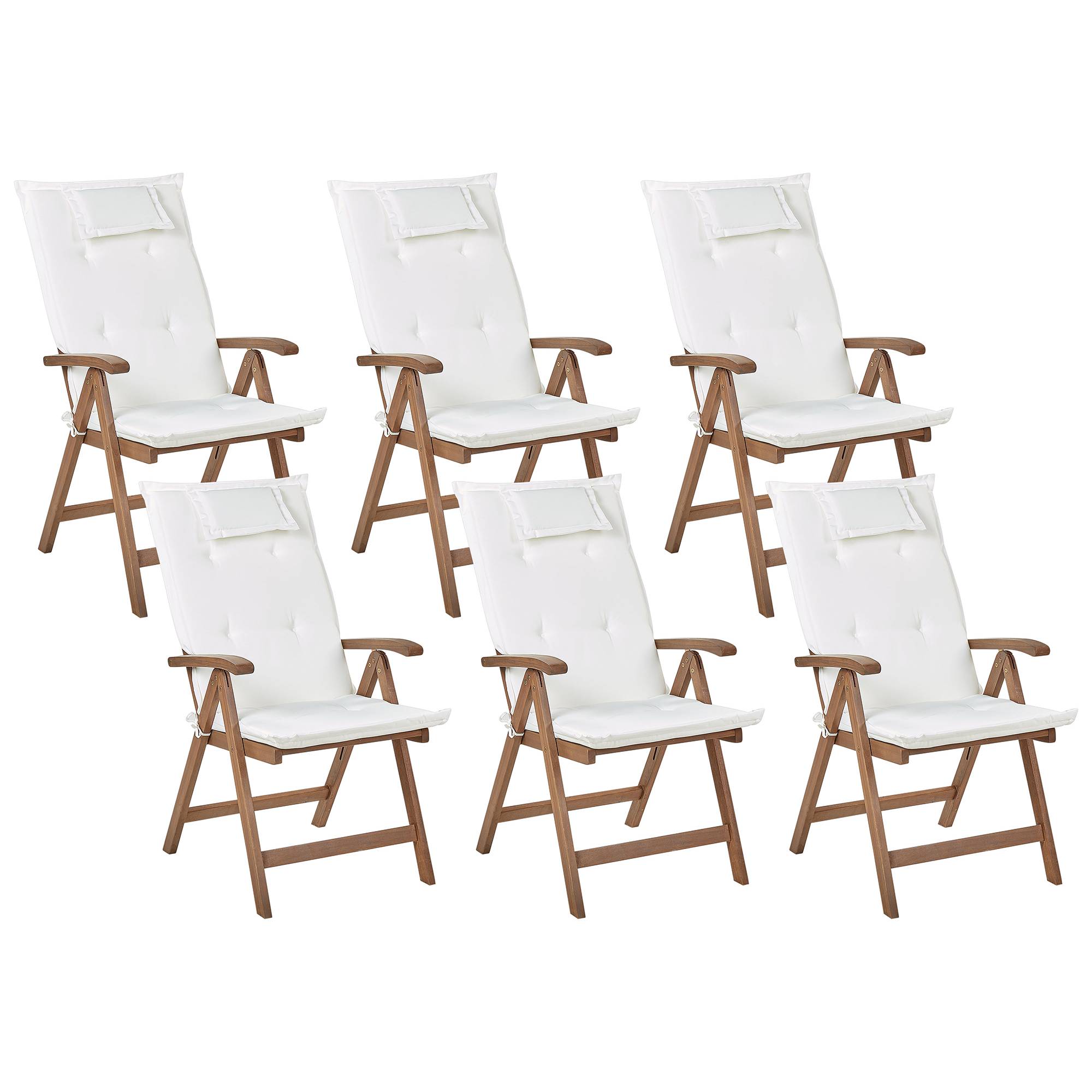 Beliani - Chaise de jardin Acacia Blanc cassé AMANTEA - Beliani - Imagen 2