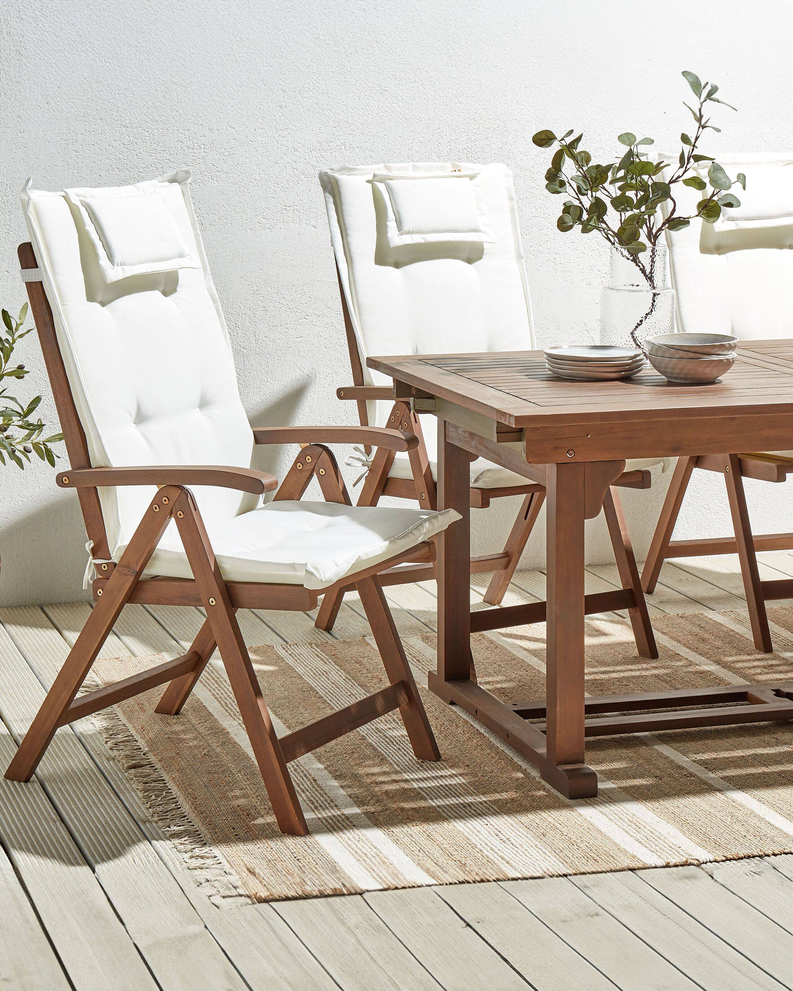 Beliani - Chaise de jardin Acacia Blanc cassé AMANTEA - Beliani - Imagen 1
