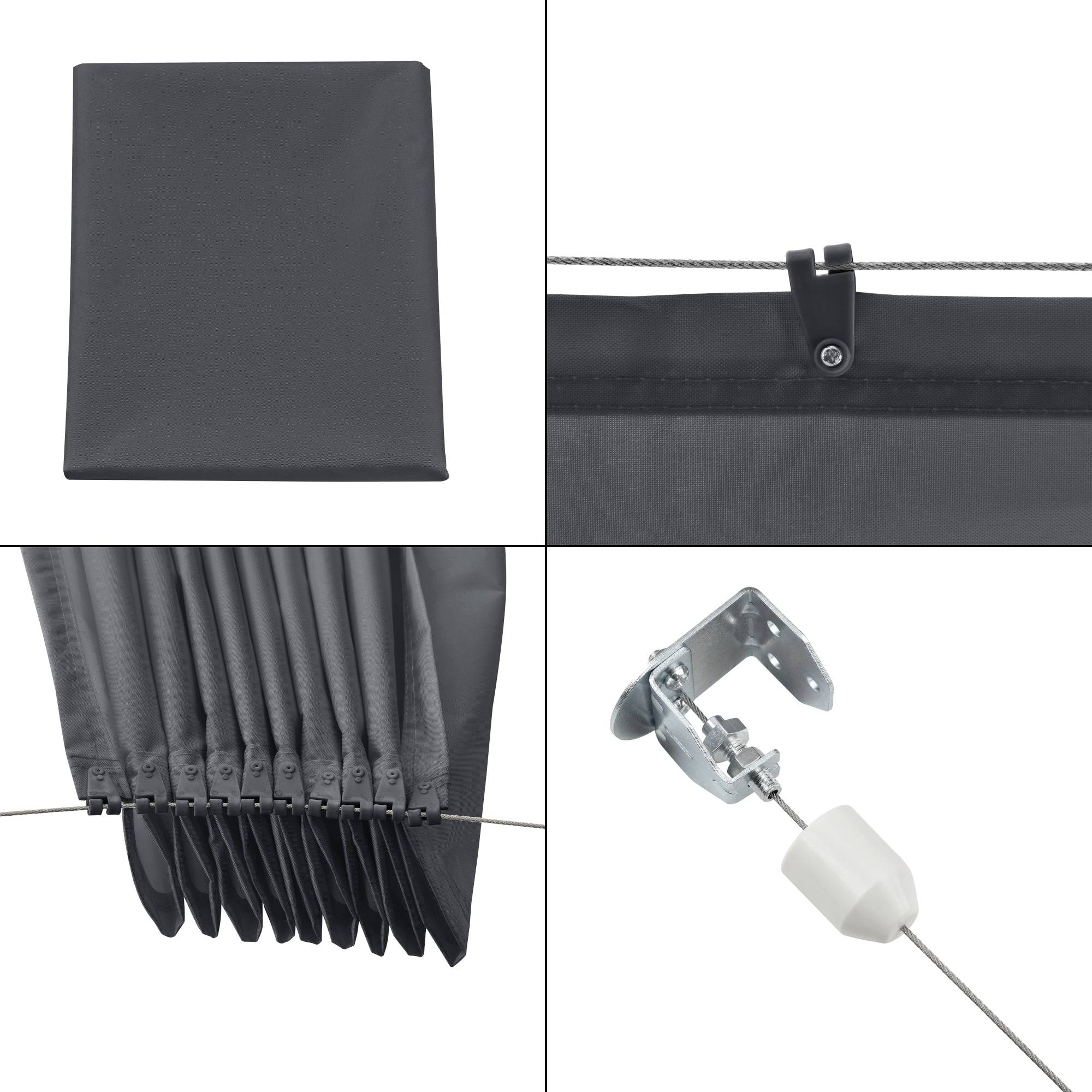 Helloshop26 - Voile d'ombrage rétractable SPF 50 hydrofuge 140 x 420 cm gris foncé - Imagen 4