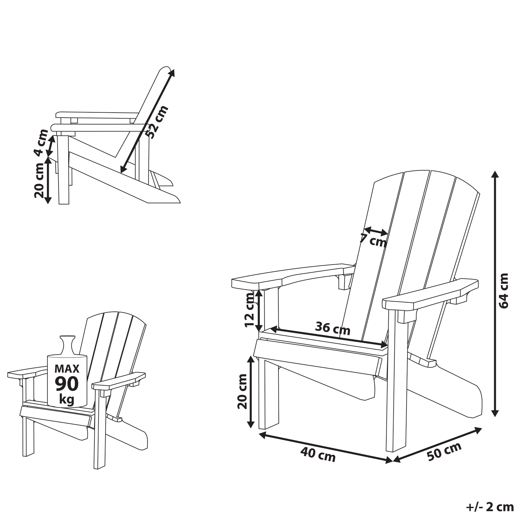 Beliani - Chaise pour enfant Bois synthétique Bleu clair ADIRONDACK - Beliani - Imagen 3