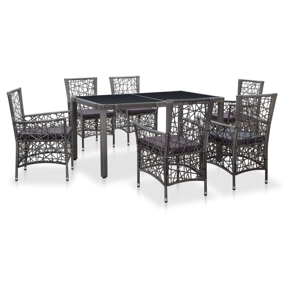 Vidaxl - Ensemble à manger d'extérieur 7 pcs Résine tressée Gris vidaXL 45993 - Imagen 1