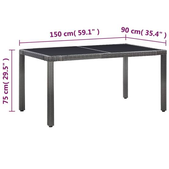 Vidaxl - Ensemble à manger d'extérieur 7 pcs Résine tressée Gris vidaXL 45993 - Imagen 3