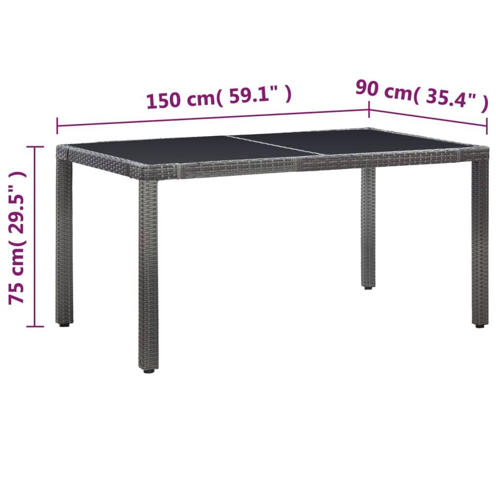 Vidaxl - Ensemble à manger d'extérieur 7 pcs Résine tressée Gris vidaXL 45993 - Imagen 3