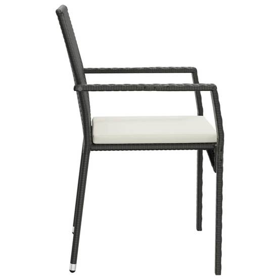 Ensemble Repas 2P Résine Tressée Table Carrée en Bois d'Acacia Noir – ComfortXL Outdoor Living - Imagen 6