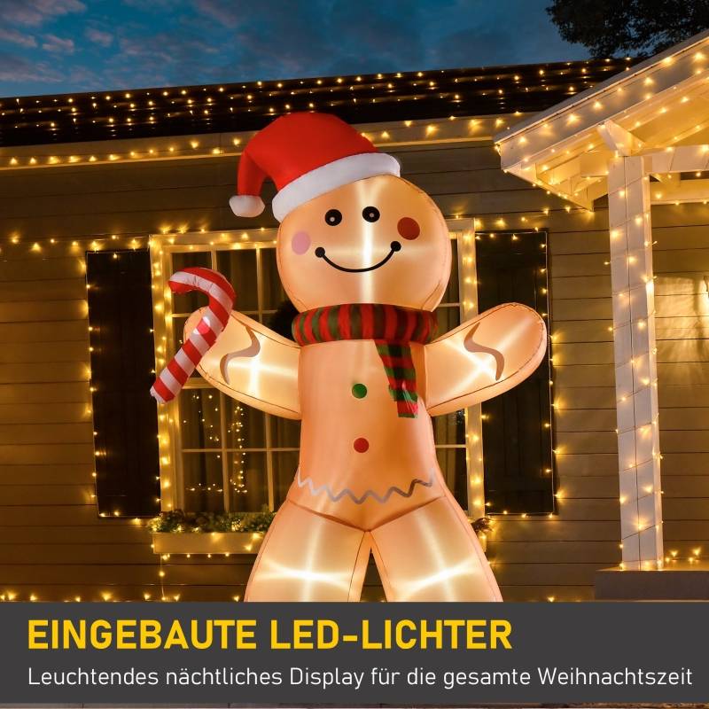 ComfortXL - Bonhomme pain d'épice géant 240 cm gonflable lumineux pour Noël extérieur – ComfortXL Outdoor Living - Image 4