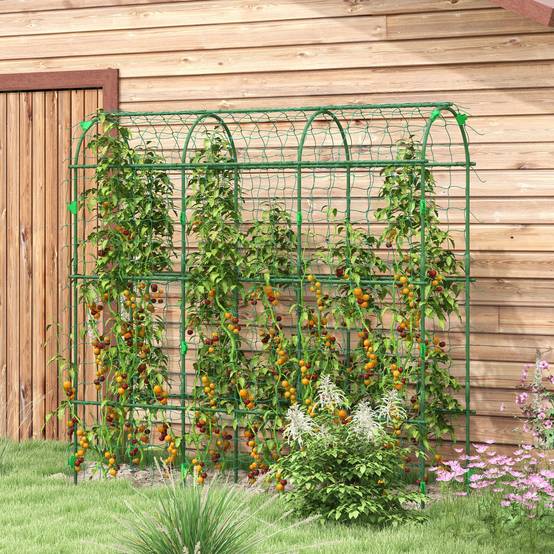 Treillage pour plantes grimpantes en acier vert 43 x 182 x 183 cm - PANGIVO - Image 2