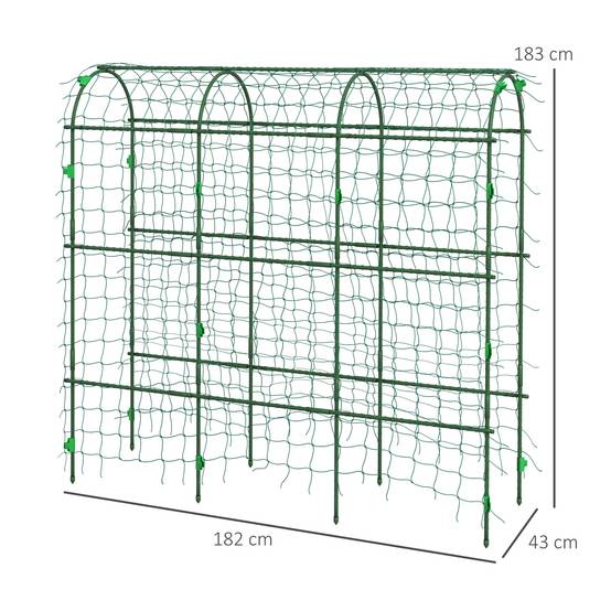 Treillage pour plantes grimpantes en acier vert 43 x 182 x 183 cm - PANGIVO - Image 3