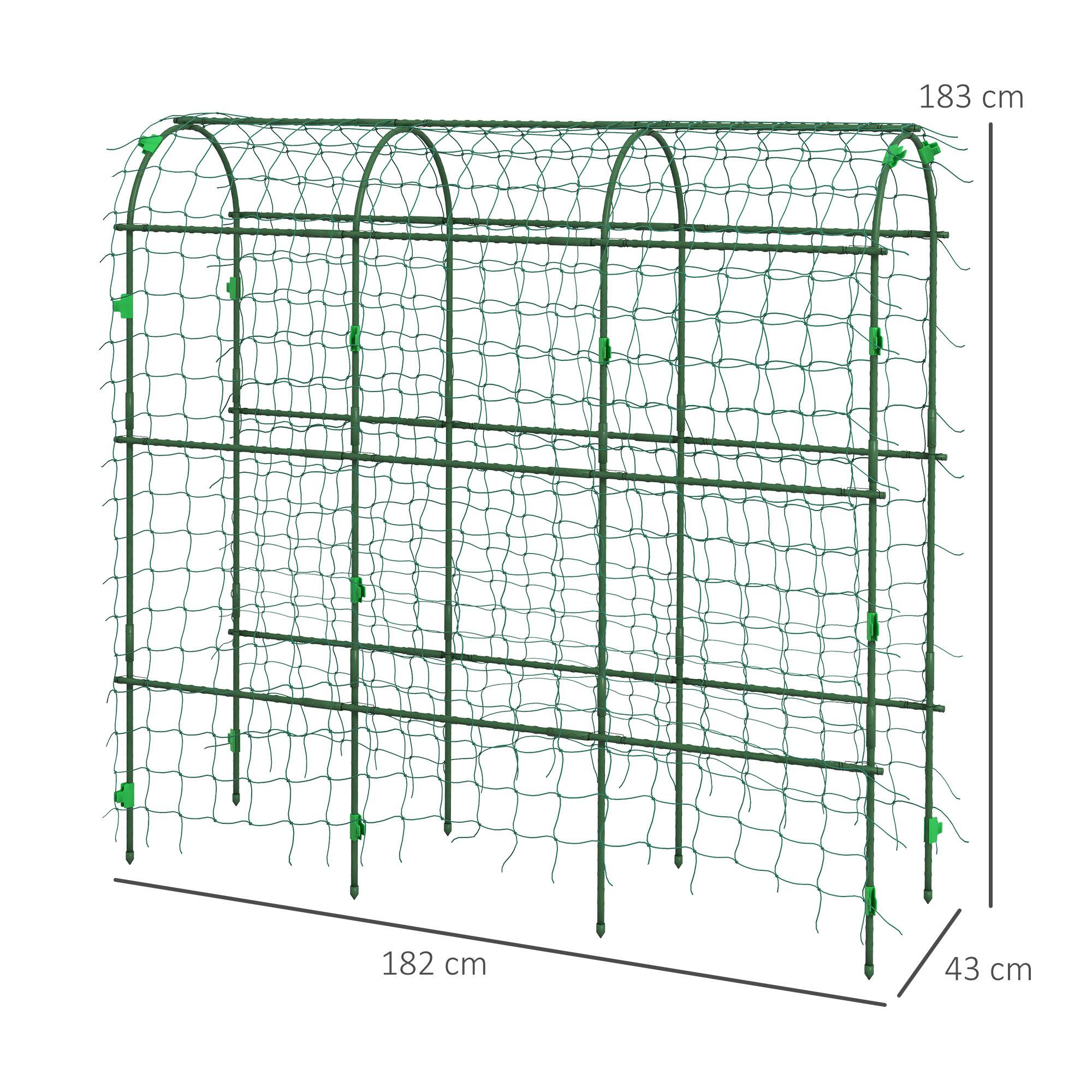 Treillage pour plantes grimpantes en acier vert 43 x 182 x 183 cm - PANGIVO - Image 3