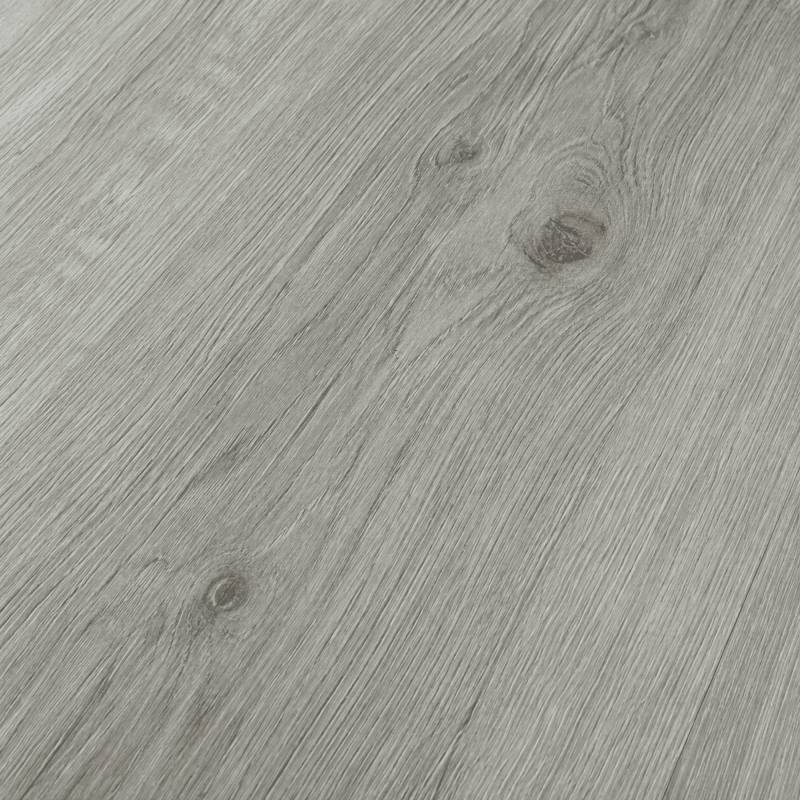 Sol vinyle SPC clipsable 11,7 m² chêne gris - Sous couche intégrée, usure 0,5 mm - Coloris - Chêne gris - Image 3