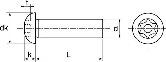 Acton - Vis à métaux tête bombée 6 lobes inviolable ACTON inox A2 7380 - 6x50mm - boite de 100 - 628056X50 - Imagen 2