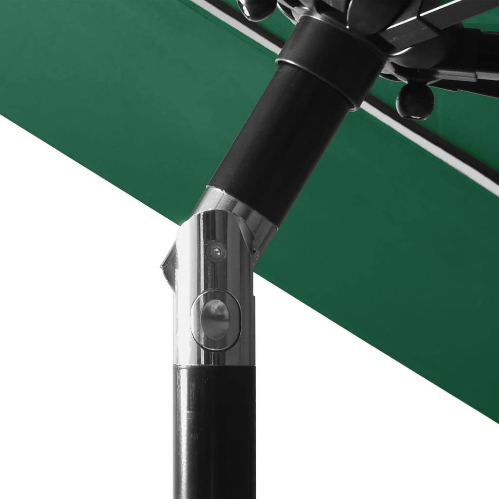 Vidaxl - Parasol de jardin à 3 niveaux avec mât en aluminium vert 3 m vidaXL 313869 - Imagen 4