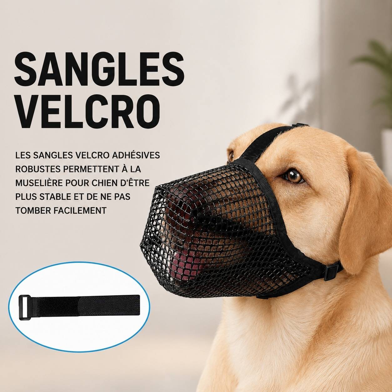 Musaquet pour Chien Respirant en Maille Douce Réglable à Scratch pour Grand Moyen Petit Chien - Image 5