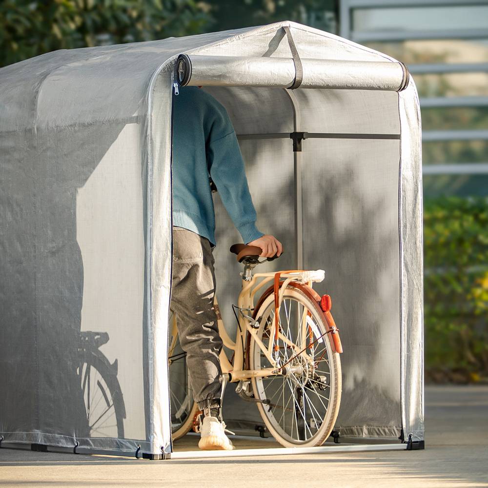Abri de Jardin Abri de Vélo Argent L.176 x l.120 x H.163 cm SoBuy - Imagen 4