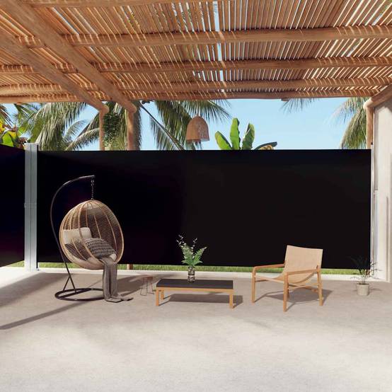 Store banne | Auvent latéral rétractable Noir 220x1000 cm Maison Chic - Image 2