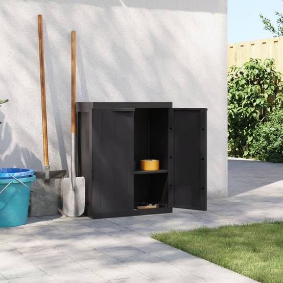 Armoire de jardin - Armoire de rangement d'extérieur noir 65x37x85 cm PP rj54 - Image 3