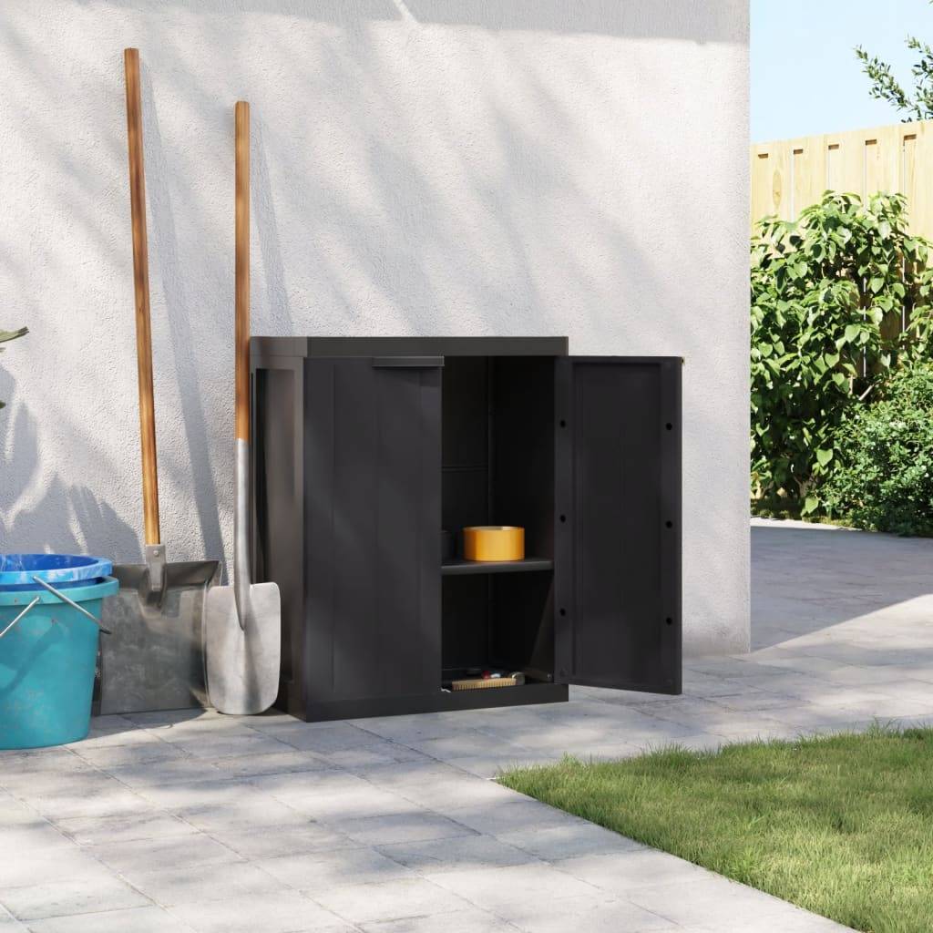 Armoire de jardin - Armoire de rangement d'extérieur noir 65x37x85 cm PP rj54 - Image 3