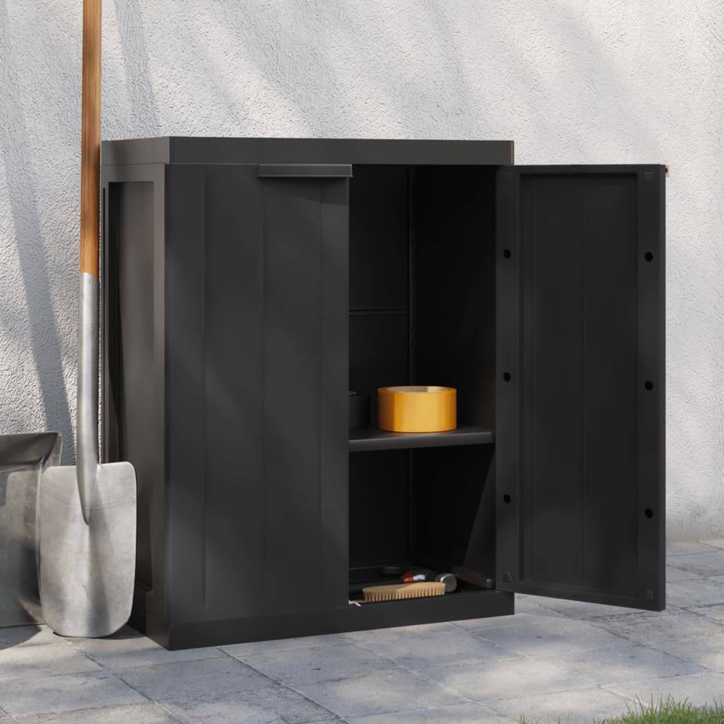 Armoire de jardin - Armoire de rangement d'extérieur noir 65x37x85 cm PP rj54 - Image 2