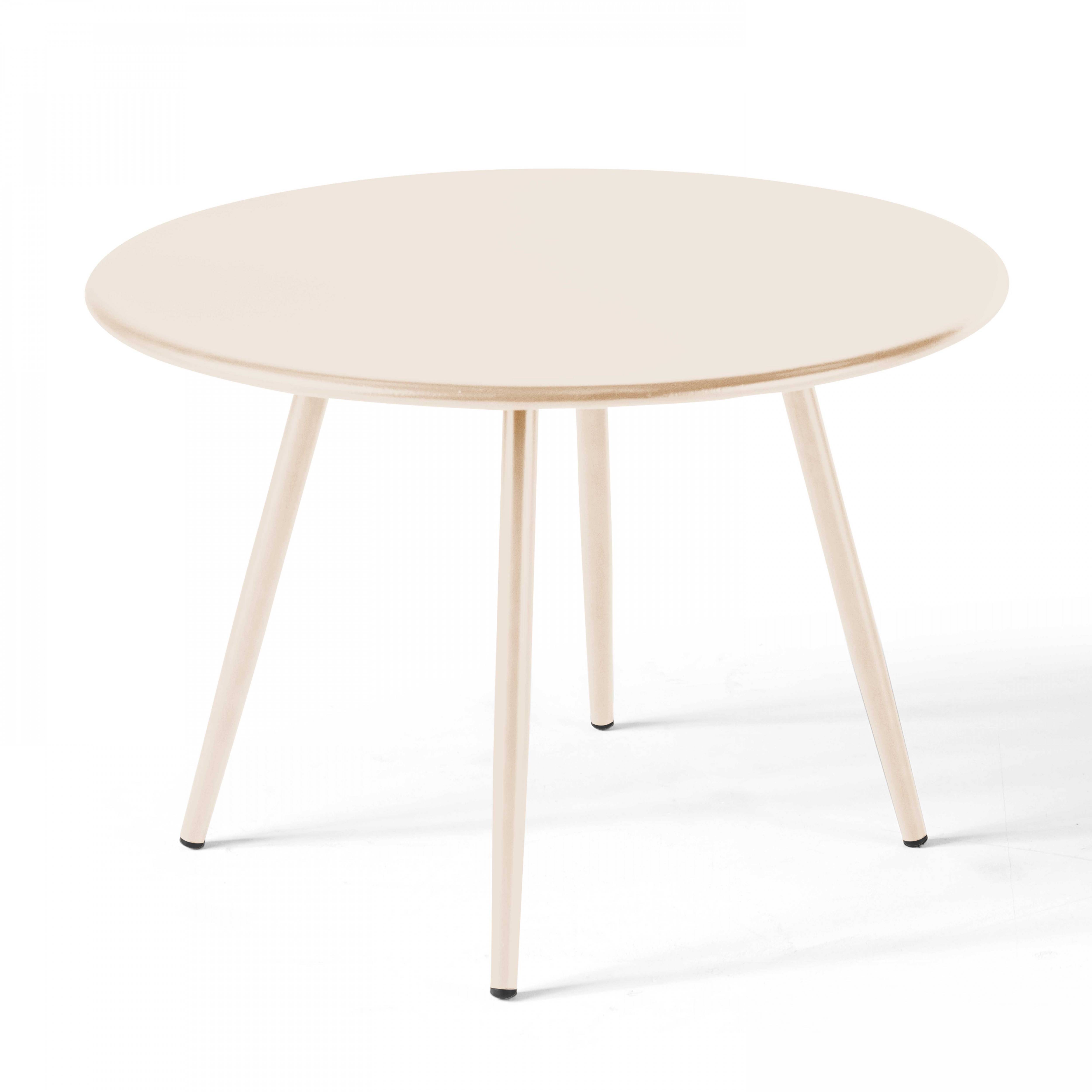 Oviala - Table basse de jardin ronde en métal ivoire 50 cm Palavas - Oviala - Imagen 1