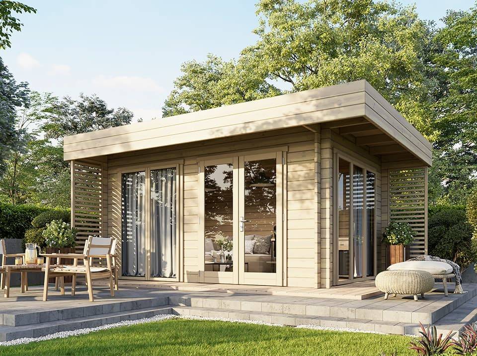 Direct Abris - Chalet de Jardin LUMIO 12m2 - Finitions de Qualité Supérieur - Bois de Epicea - Porte Double - Serrure a Cylindre - Double Vitrage - Imagen 1