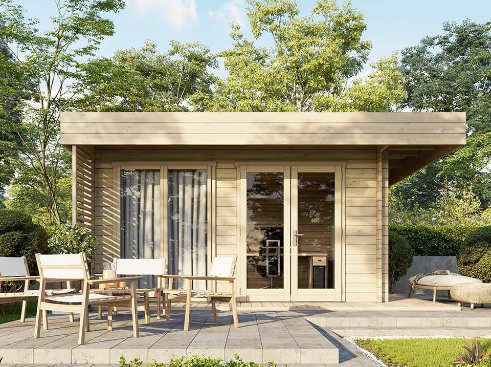 Direct Abris - Chalet de Jardin LUMIO 12m2 - Finitions de Qualité Supérieur - Bois de Epicea - Porte Double - Serrure a Cylindre - Double Vitrage - Imagen 2