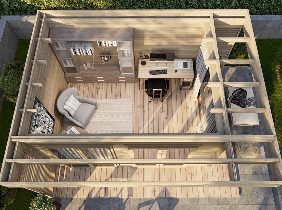 Direct Abris - Chalet de Jardin LUMIO 12m2 - Finitions de Qualité Supérieur - Bois de Epicea - Porte Double - Serrure a Cylindre - Double Vitrage - Imagen 3