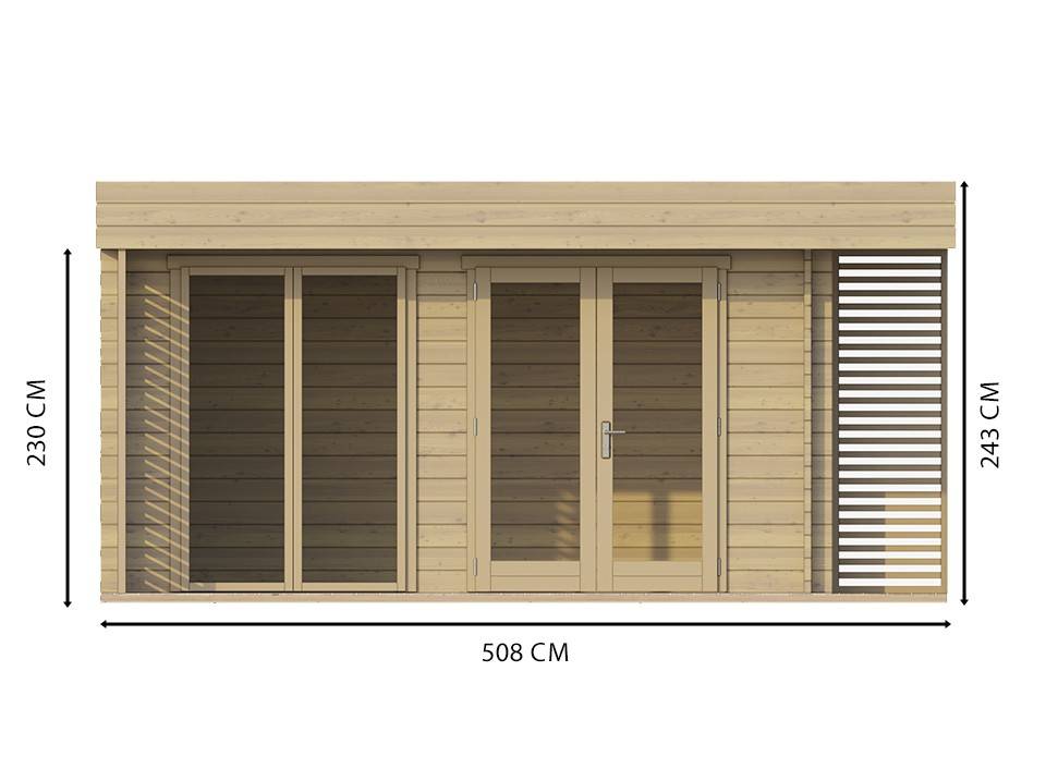 Direct Abris - Chalet de Jardin LUMIO 12m2 - Finitions de Qualité Supérieur - Bois de Epicea - Porte Double - Serrure a Cylindre - Double Vitrage - Imagen 4