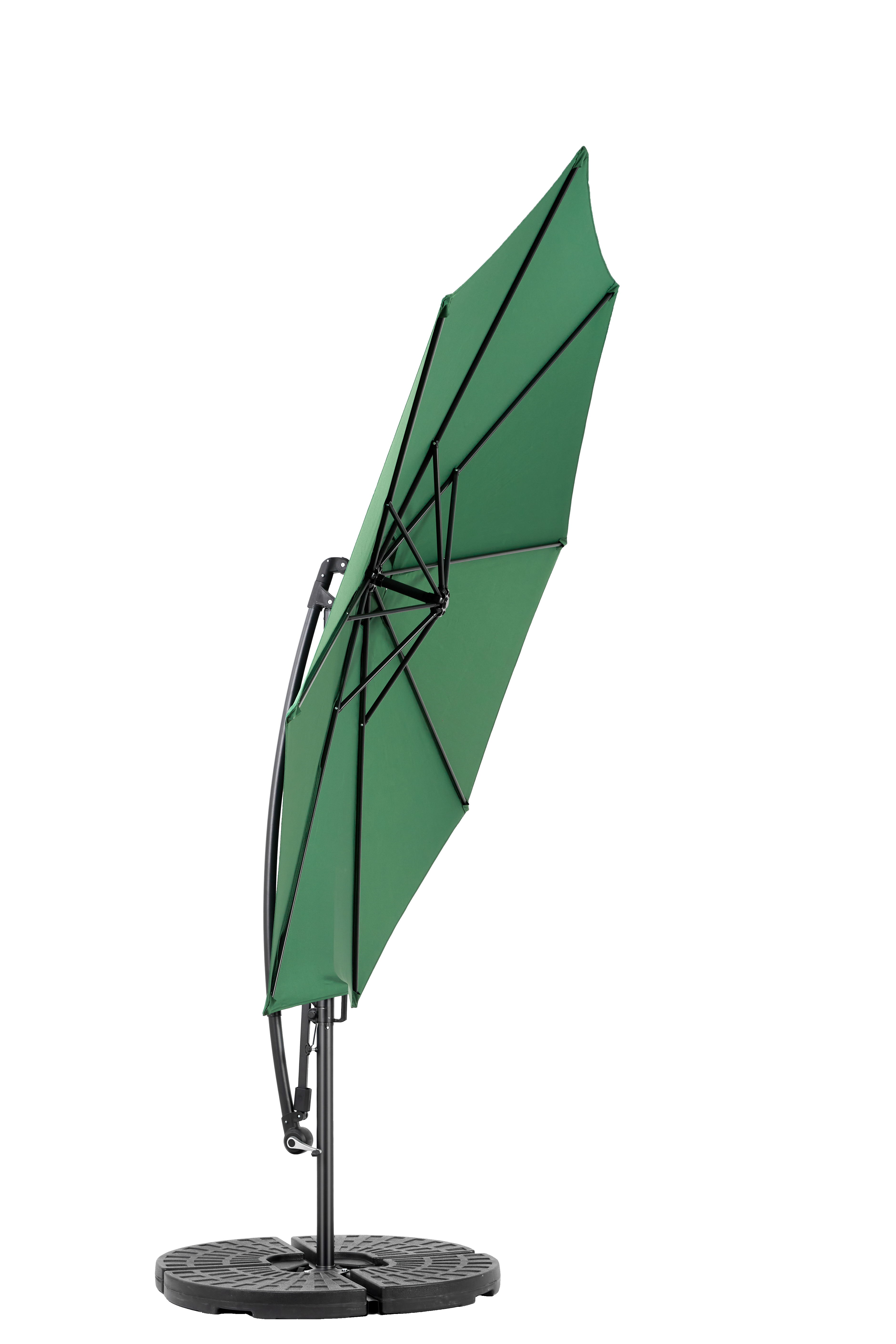 PANGIVO - Parasol extérieur rectangulaire double face, acier, vert foncé, 14.8 x 9.4 x 10.5 cm - PANGIVO - Image 5