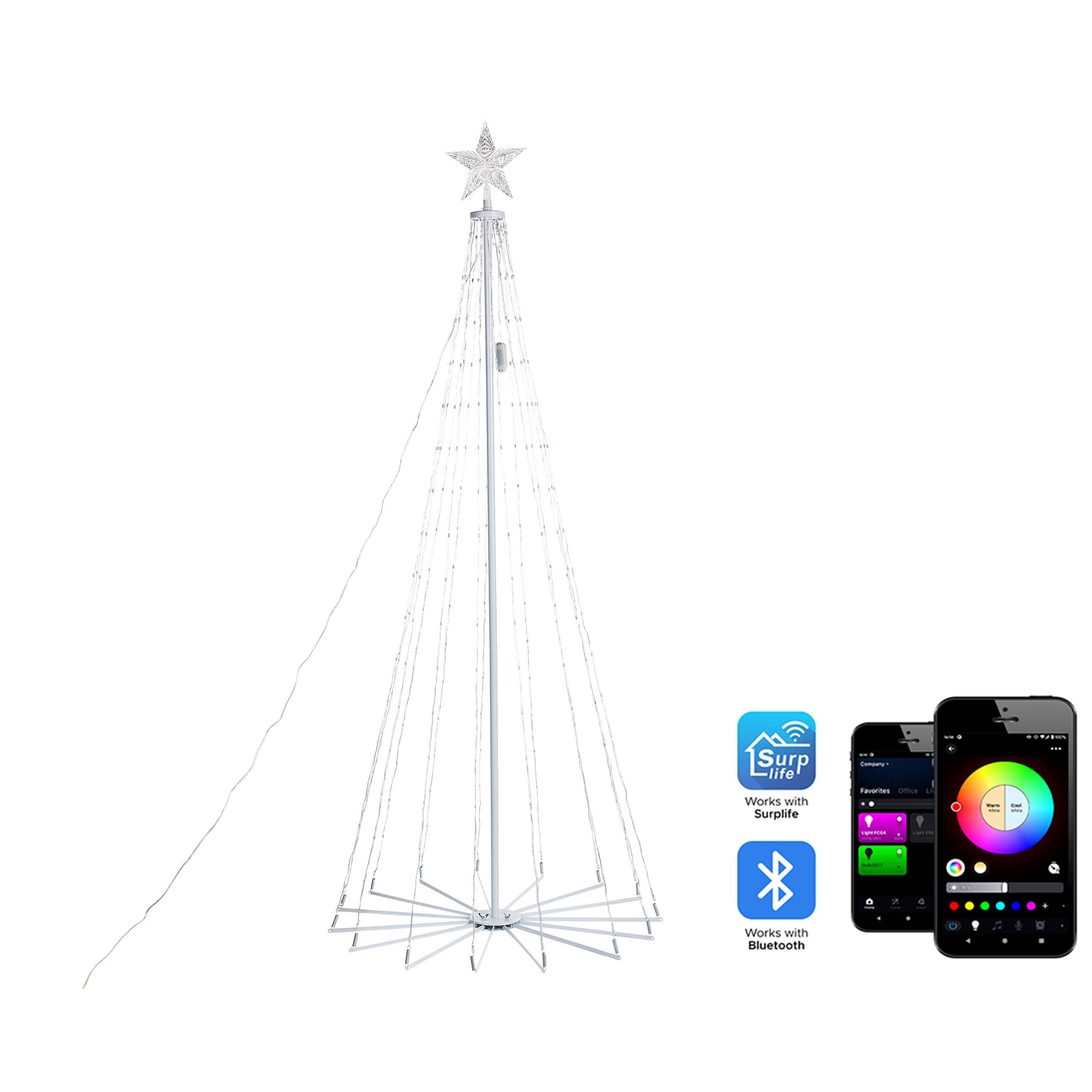 Beliani - Sapin de Noël avec Lumières LED Multicolores Contrôlable et Personnalisable par Application avec Interrupteur Décoration - Imagen 1
