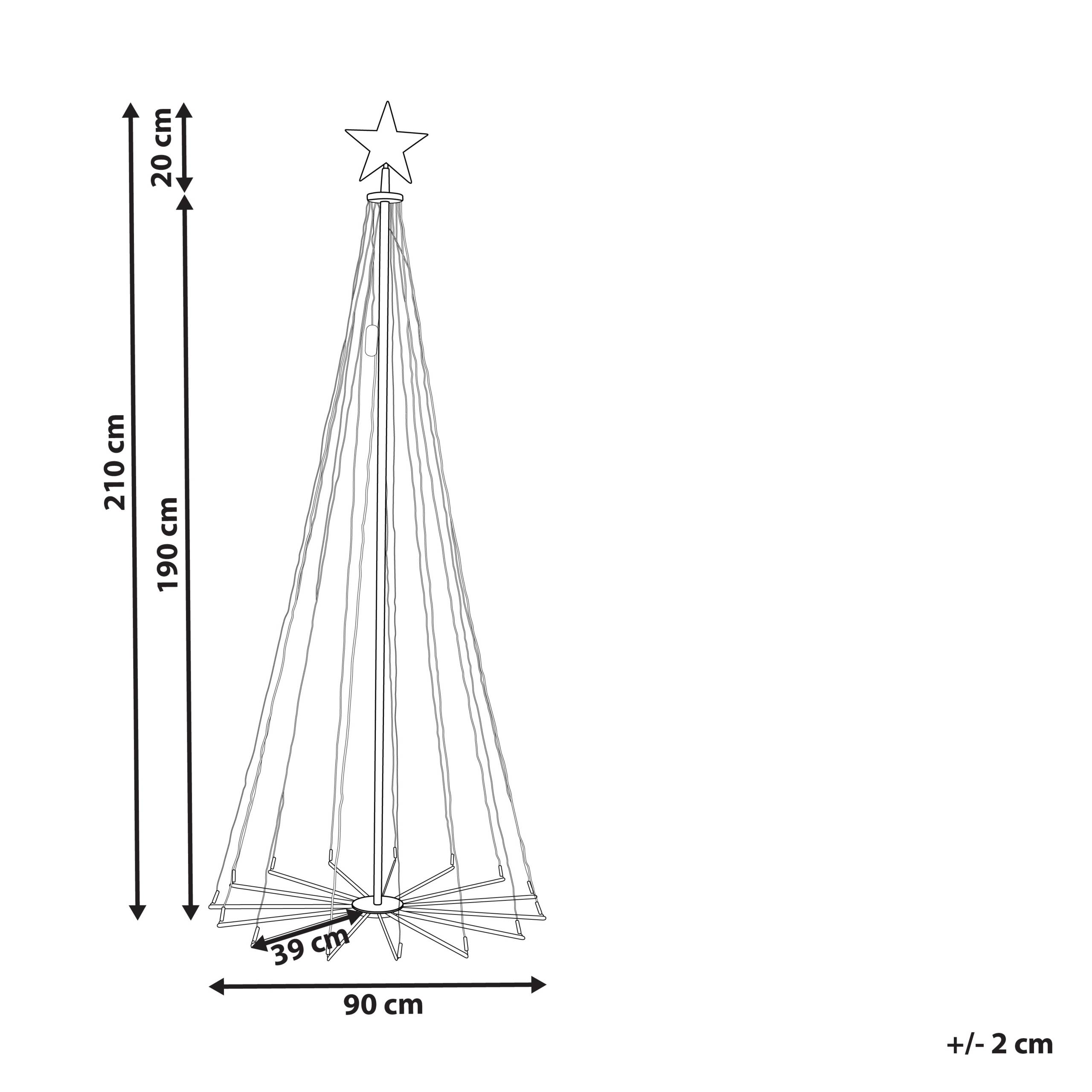 Beliani - Sapin de Noël avec Lumières LED Multicolores Contrôlable et Personnalisable par Application avec Interrupteur Décoration - Imagen 3