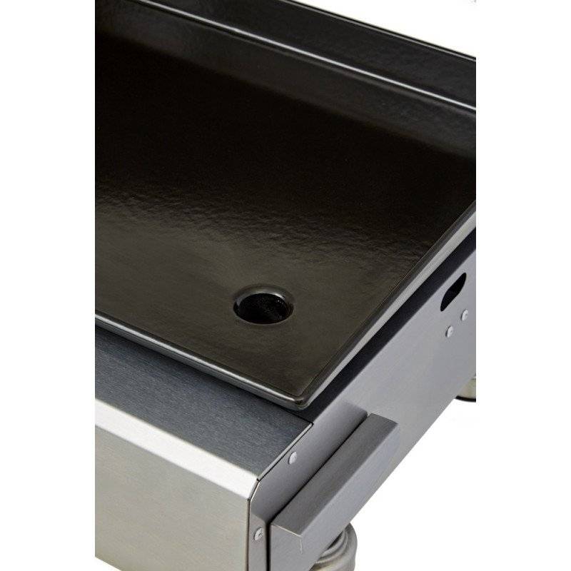 Brasero - Plancha à gaz Alicia II Inox 2 feux - BRASERO - 2 brûleurs - 52 x 34 cm - Plaque acier émaillée - Jusqu'à 8 convives - 5 kW, Grise - Image 5