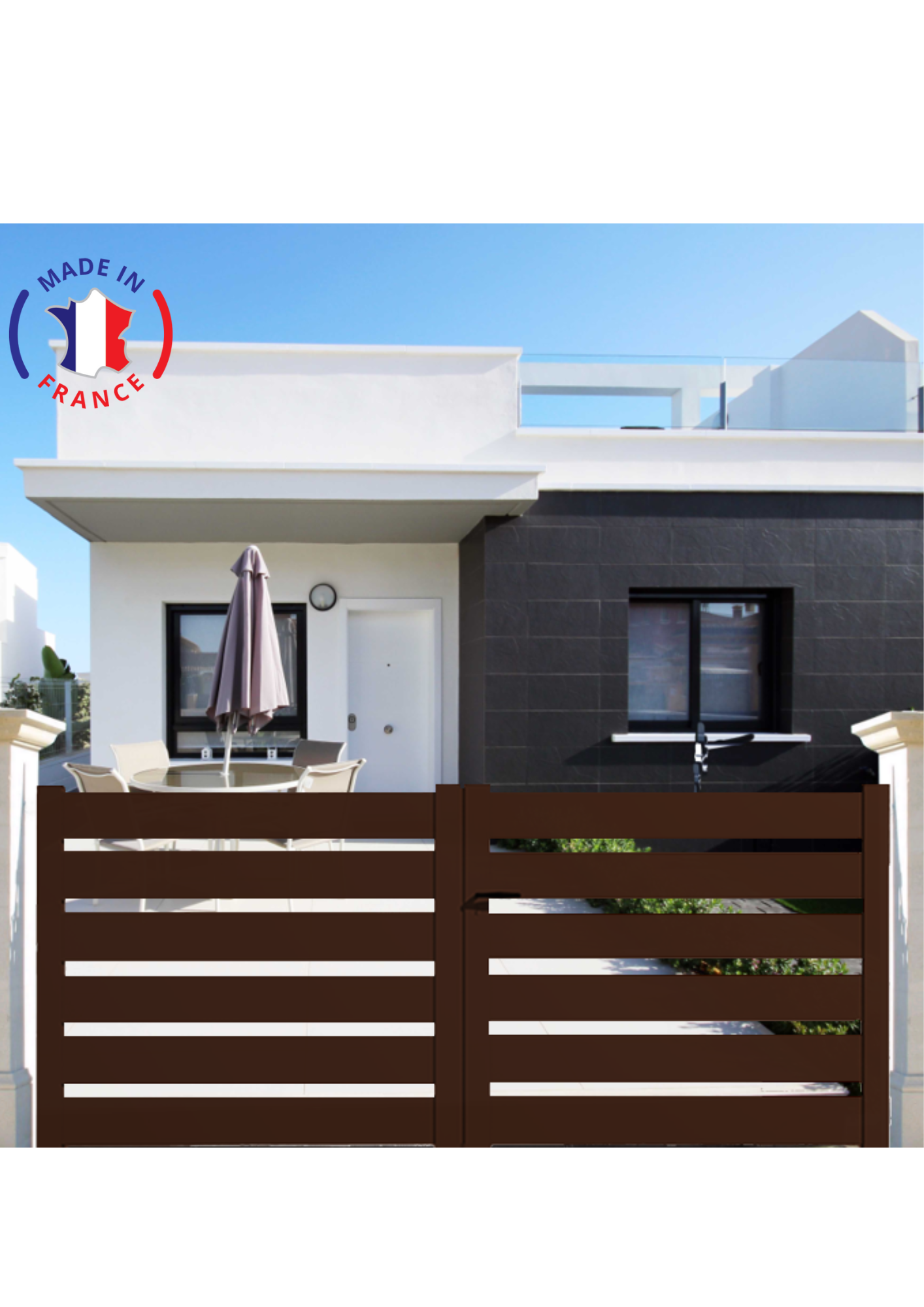 Portail Packit - Portail alu battant SAH en kit dim. L.3000 (entre piliers) x H.1500 mm  Marron (RAL 1247) - Imagen 1
