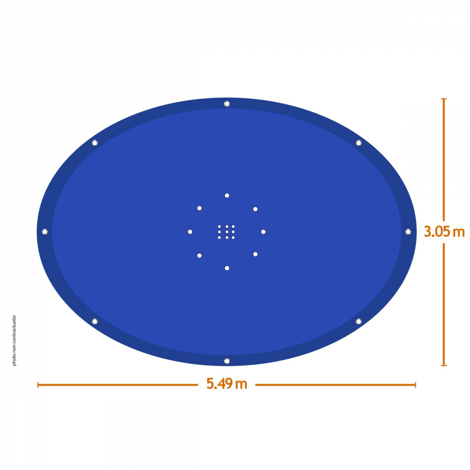 Linxor - Bâche de protection réversible 4 saisons pour piscine hors sol - Ovale 3,05 x 5,49 m - 150 gsm - Bleu et gris - Linxor - Imagen 2