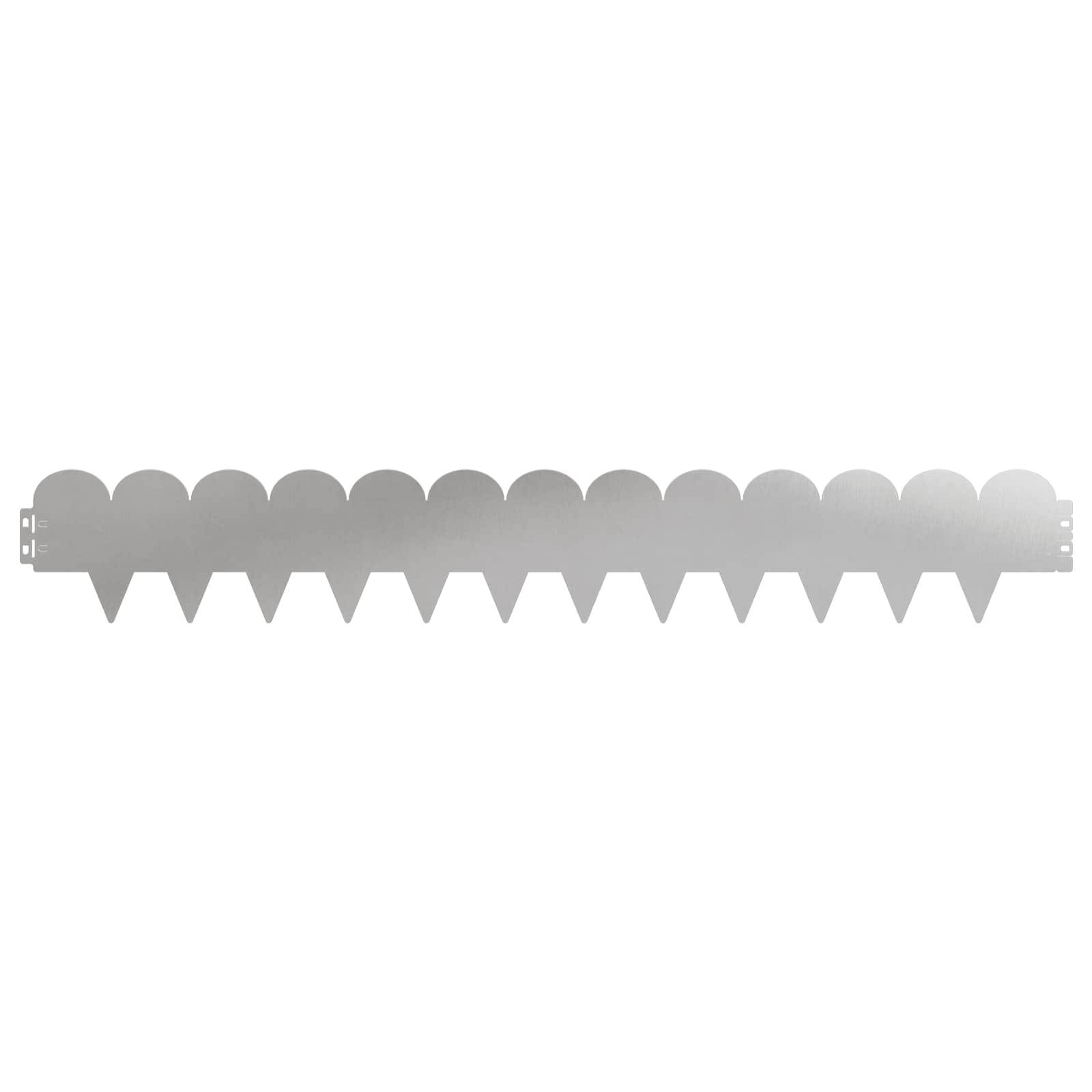 Bordure de pelouse acier aménagement jardin délimitation 10pcs 103x15cm argenté - ComfortXL Outdoor Living - Image 5