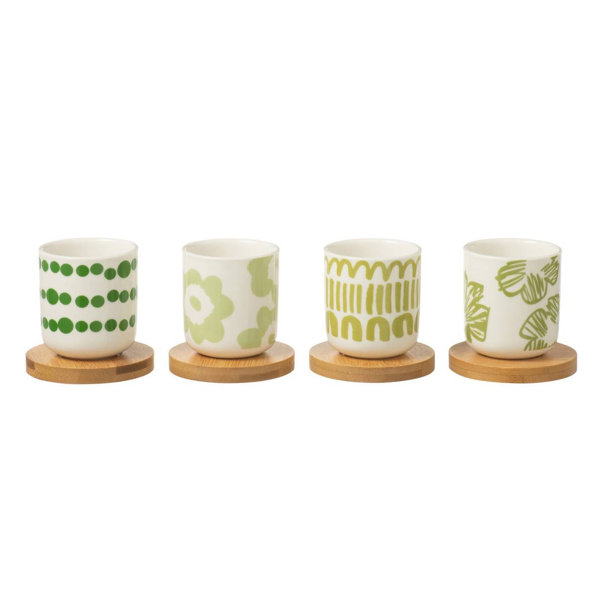 Lot de 4 Tasses à Café & Sous-Tasses "Fiesta Sud" 10cl Vert - Image 2
